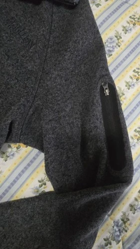 Magellan Outdoors Mens MEDIUM  Gray Full Zip Sweater Fleece Jacket Arm Pocket image 3
