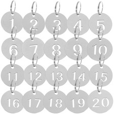 20 Pcs Stainless Steel Numbered Tags Key Tags For Outdoor Luggage Identification