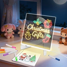 LED Drawing Board 6"x6" – Light Up, Stand, Dry Erase, Birthday & Christmas Gift