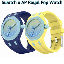 Funda de PC + Correa de Silicona para Swatch x AP Royal Pop Reloj de Bolsillo Cubierta Banda Recubrimiento