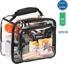 Clear Lunch Bags for Work for kids Transparent Plastic See through Stadium Co...