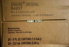 New Exp 1/FEB/2027 Ensure  Original Milk Chocolate, 8 oz Carton 24 pack