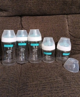 The First Years Soothie Bottles Lot Of 5 Three 9 Ounce  & Two 5 Ounce