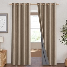 NiceTown Absolutely Blackout Curtains Panels Insulated Linen Grommets 52x84"