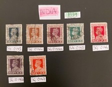 India King George VI Official Service Series 1939 Stamps off paper 