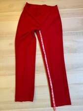 Joseph Ribkoff red pull on straight slit hem pants size 8 women's 29" inseam