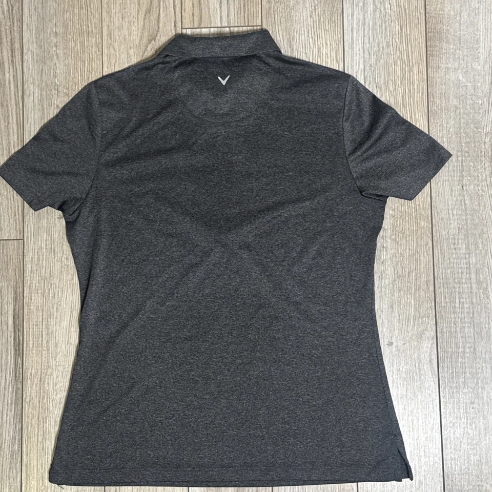 Camisa polo de golf Callaway Opti-Dri para mujer negra jaspeada 1/4 cremallera talla mediana Foto 3 de 3