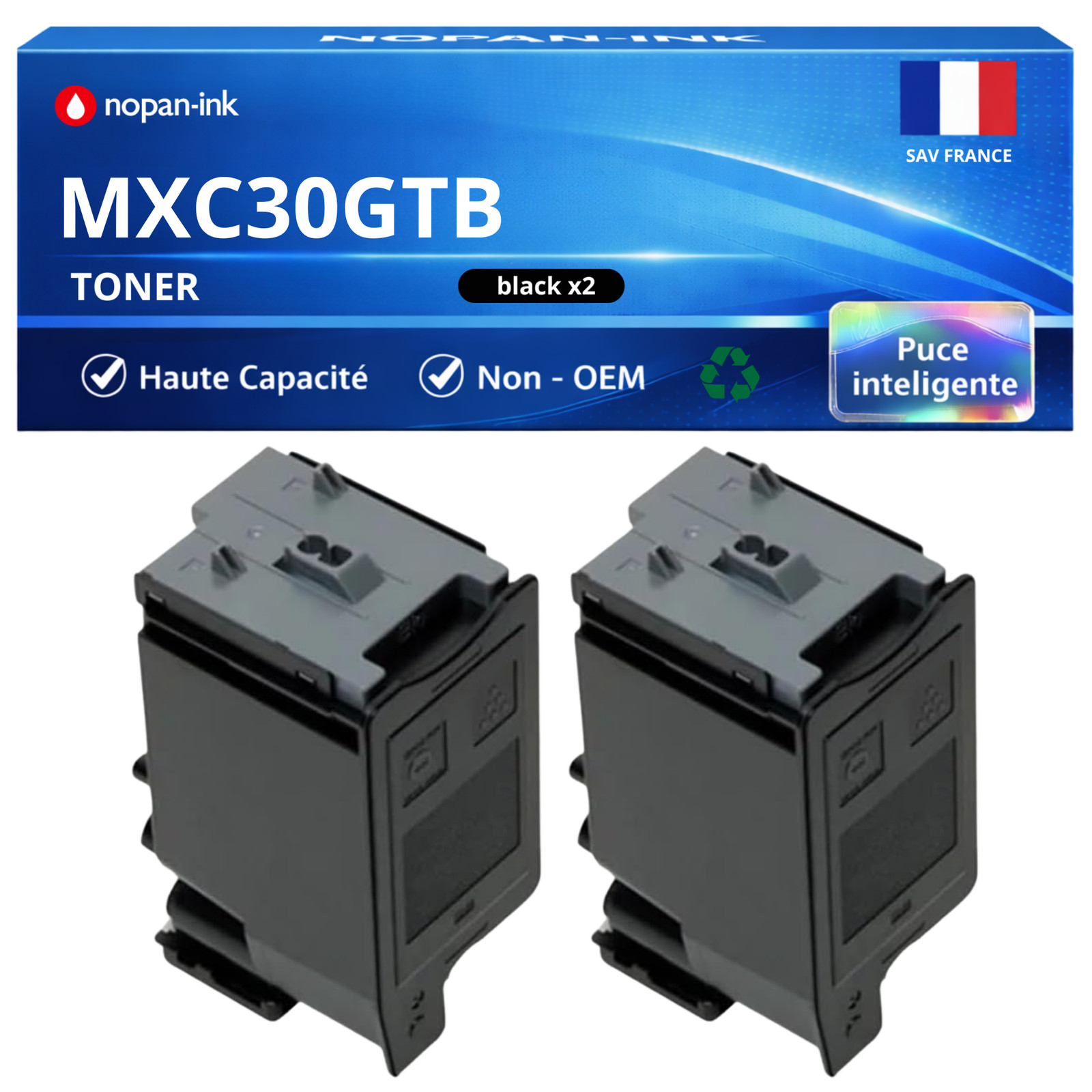 Toner compatible Sharp MXC30GTB noir haute capacité 6000 pages longue durée