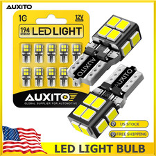 LED License Plate Side Marker Light Bulb T10 168 194 2825 White Canbus 10 AUXITO