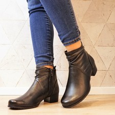 CAPRICE STIVALETTO TRONCHETTO CON TACCO IN PELLE MORBIDISSIMA PLANTARE ESTRAIBIL