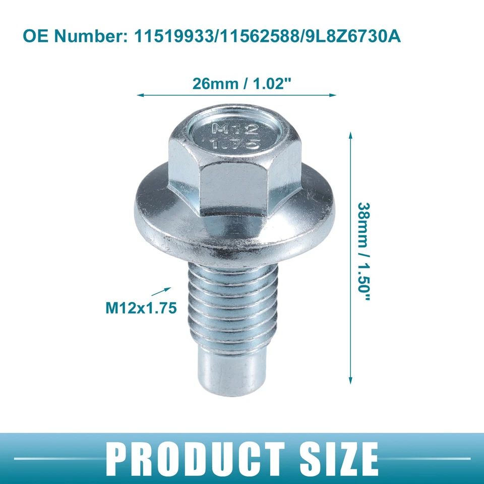 5 piezas tapón de drenaje de aceite para automóvil n.º 11519933/11562588 para Buick Enclave 2008-2017 Foto 4 de 4