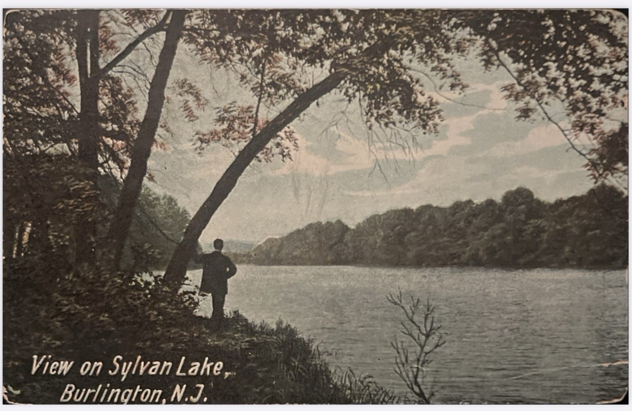 Burlington New Jersey Vintage Postcard 1929 View On Sylvan Lake