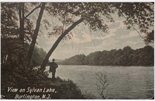 Burlington New Jersey Vintage Postcard 1929 View On Sylvan Lake