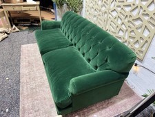 Three Seater Sofa Luxurious Velvet Forrest Green Feather Fillings Pre Loved Gem