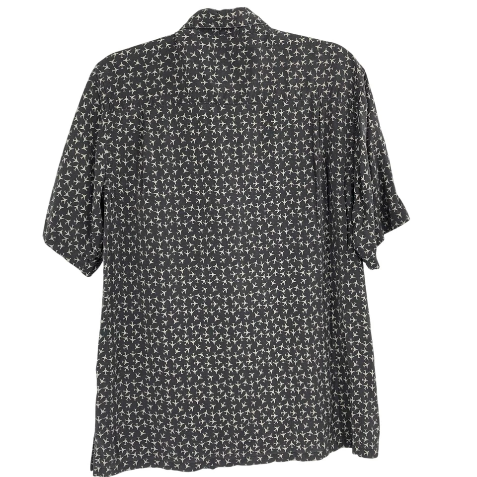 Vintage Silk Circa 1969 Plane Novelty AOP Button Up Shirt Men’s Large Pilot Rock - Image 2 of 4