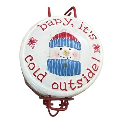 BABY ITS COLD OUTSIDE Glass Storage Treat Jar With Latch Lid 9''