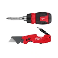 8-In-1 Ratcheting Compact Multi-Bit Screwdriver with FASTBACK 6-In-1 Folding Uti