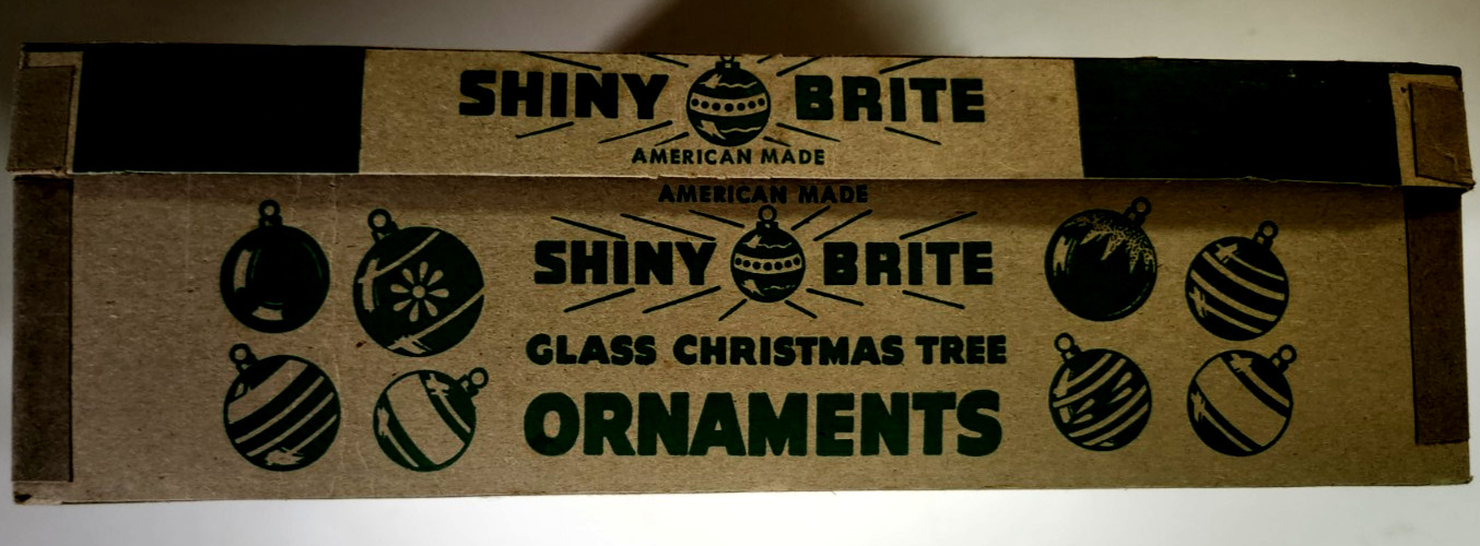 RARE Vintage Shiny Brite opaque non silvered stenciled ornaments. NOS. UV glow