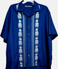 Caribbean Relaxed Men's 2XL Tropical/Cabana Shirt Short Sleeve Collar Button Up