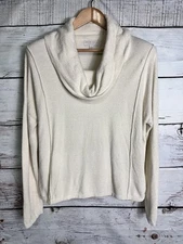 Barefoot Dreams Cozychic Ultralite Cowl Neck Sweater Women's Large Cream