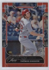 2024 Panini Three and Two Orange 21/25 Thomas Saggese #71 0q0