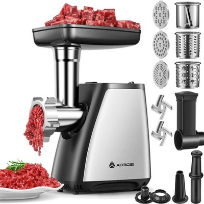 Meat Grinder, 4-In-1 Meat Grinder Electric [2800W Max] with 3 Slice, Shred Bl...