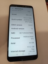 Huawei P20 EML-L09 128GB Black Locked to Vodafone network
