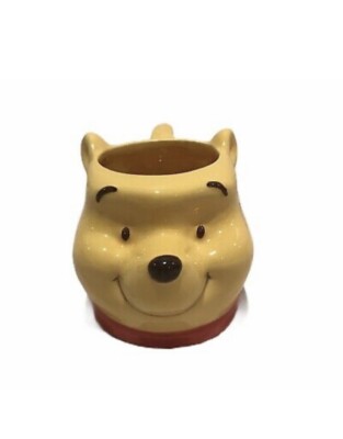 Disney Store Yellow Winnie The Pooh Coffee Mug W/ 3D Face New