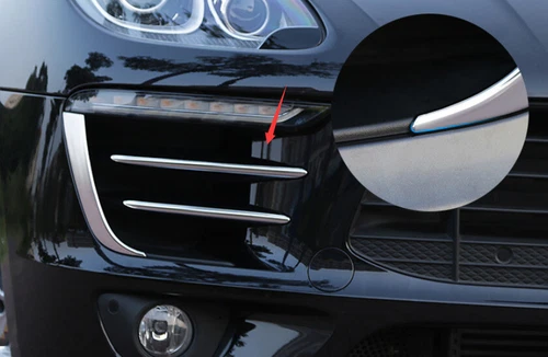 Front Fog Light Lamp Decor Strip Eyebrow cover Trim For Porsche Macan 2015-2018 - Picture 5 of 8