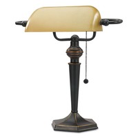 Alera Traditional Banker's Lamp, 16high, Amber Shade With Antique Bronze Base on sale Alera Traditional Banker's Lamp, 16high, Amber Shade With Antique Bronze Base on sale