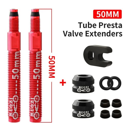 2pcs 50mm 60mm 80mm Presta Valve Extension Kit Bike Tubeless Valve Extender - Picture 26 of 40