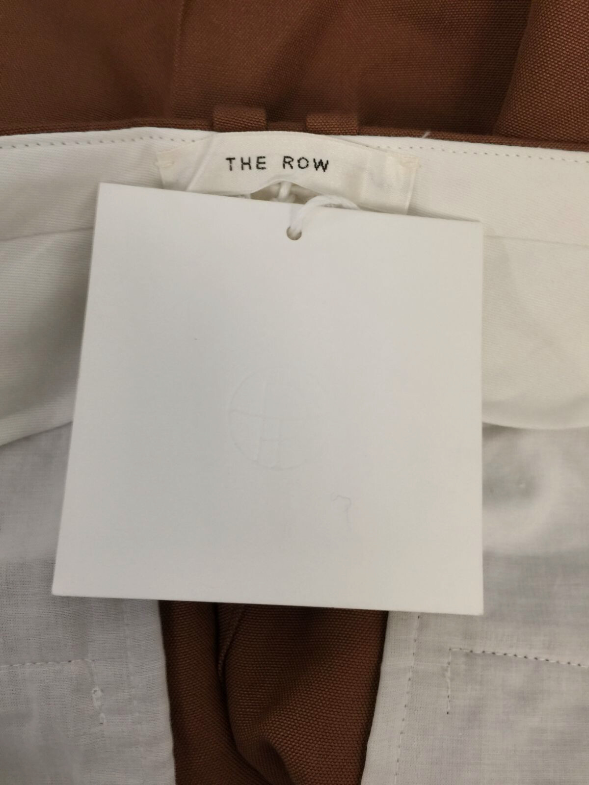 FILA Pantaloni in seta Shantung The Row da donna marroni gamba dritta $2250 taglia 6