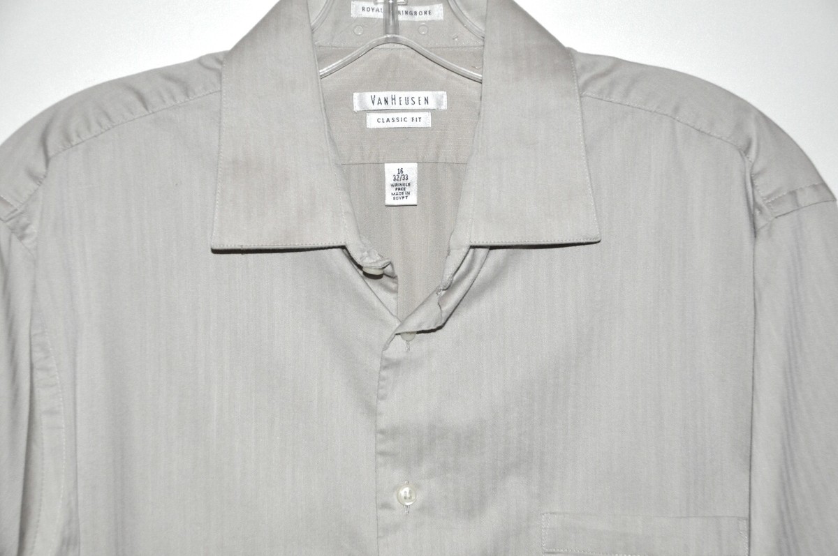 van heusen men's classic fit herringbone dress shirt Men's Van Heusen Regular-Fit Herringbone Flex Stretch Non-Iron Button-Down  Shirt
