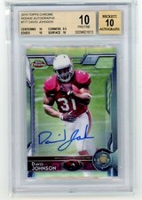2015 Topps Chrome Rookie Autographs #177 David Johnson BGS 10