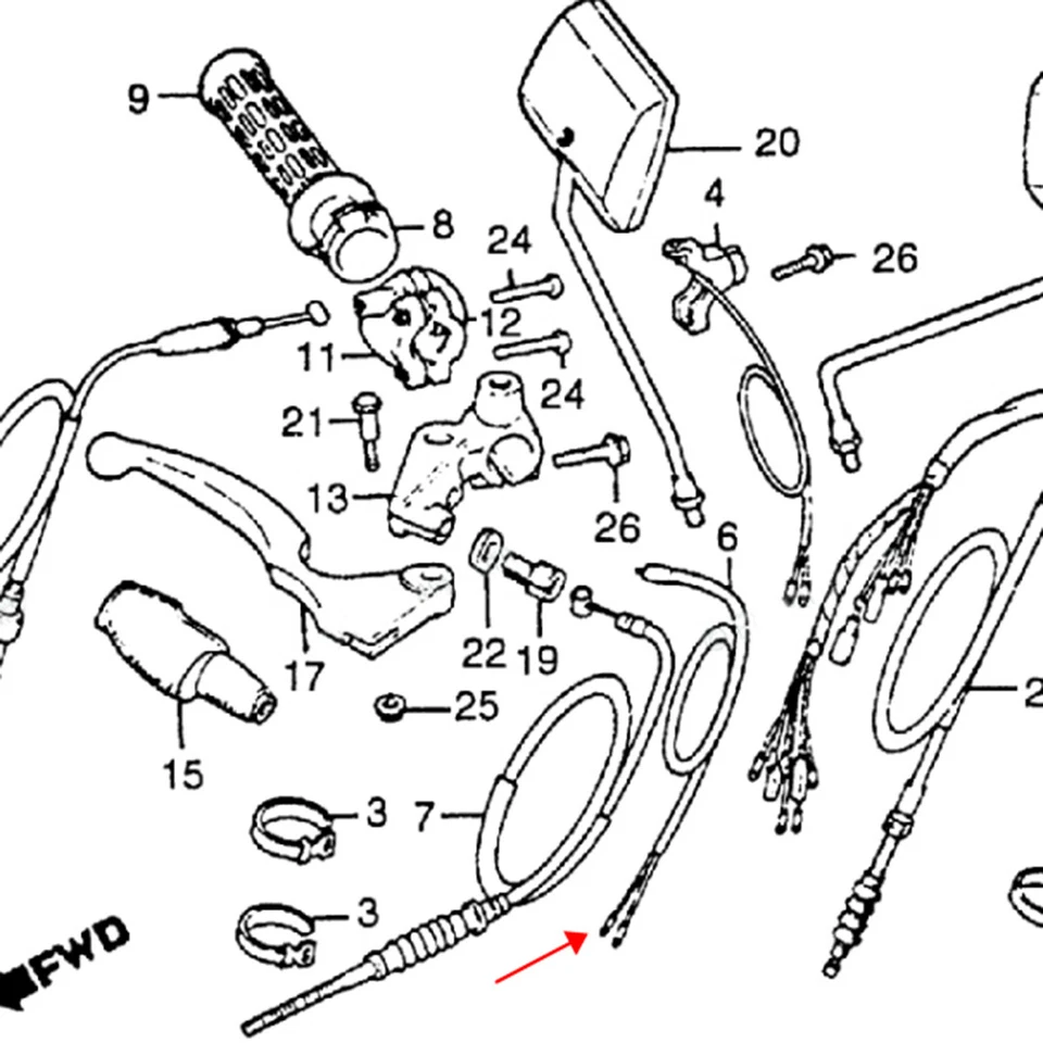 Interruptor de freno delantero de cable para motocicleta para Honda SL100 SL175 CB100 SL350 Foto 3 de 4