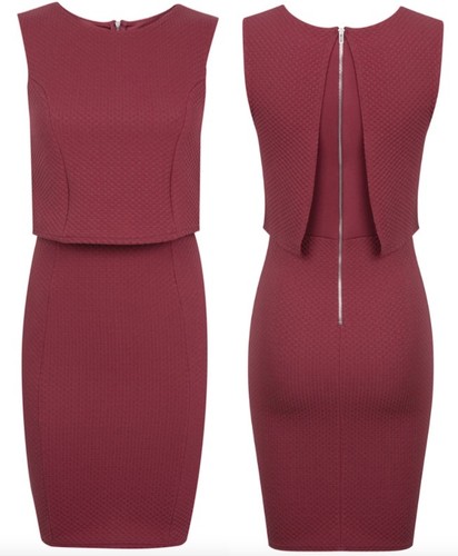 MISS SELFRIDGES BURGUNDY WAFFLE TEXTURE 