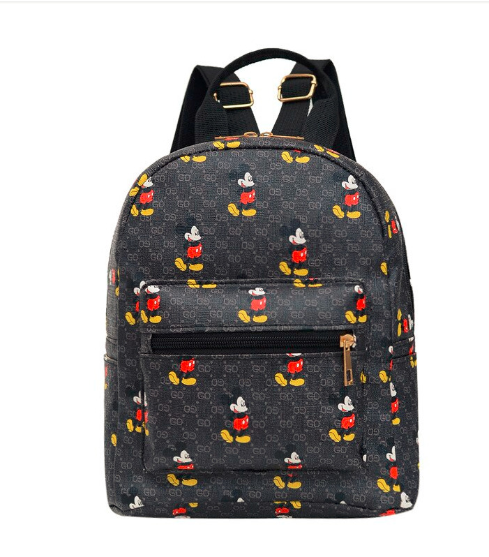 Adults Travel Black Mini Backpack Cute Mickey Mouse Purse women Ladies Bag Sling