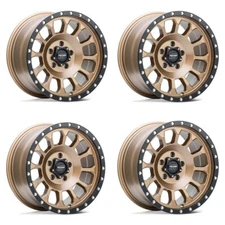 Set 4 Pro Comp PA34 Rockwell 17x8 5x5 Matte Bronze With Black Lip Wheels 17" 0mm