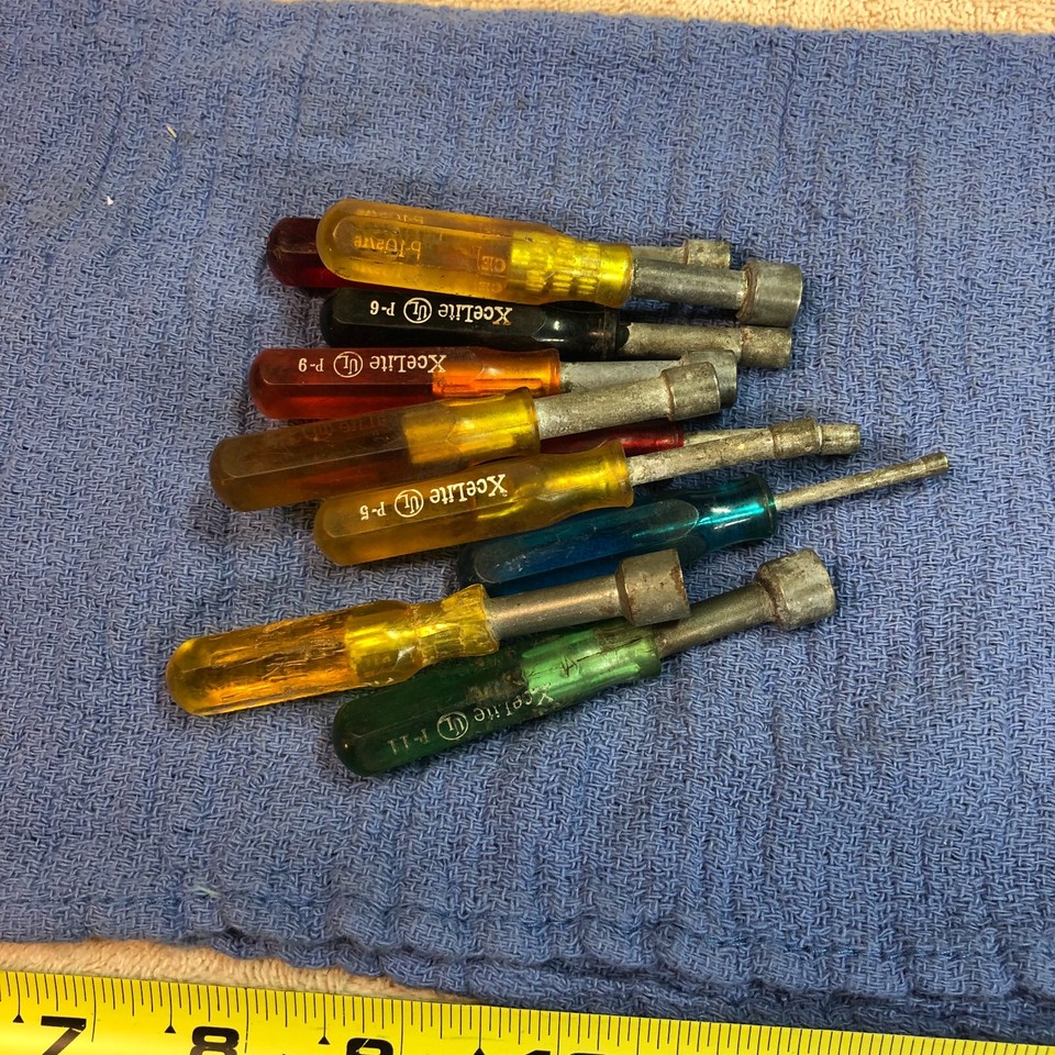 LOT OF 10 VINTAGE XCELITE SMALL/MINI NUT DRIVERS USA eBay