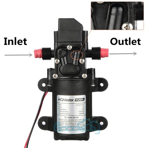 12V 130PSI Water Pump Pressure Diaphragm Self Priming Pump for RV Boat Caravan - Picture 11 of 20