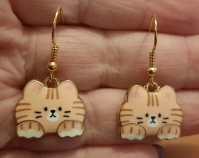 Ginger Cat Earrings UK