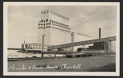 Elevator & power house Churchill Canada Historic Old Photo