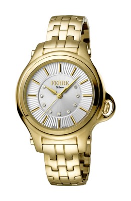 Ferre Milano Women's FM1L090M0031 Silver Dial Gold IP Stainless Steel Watch