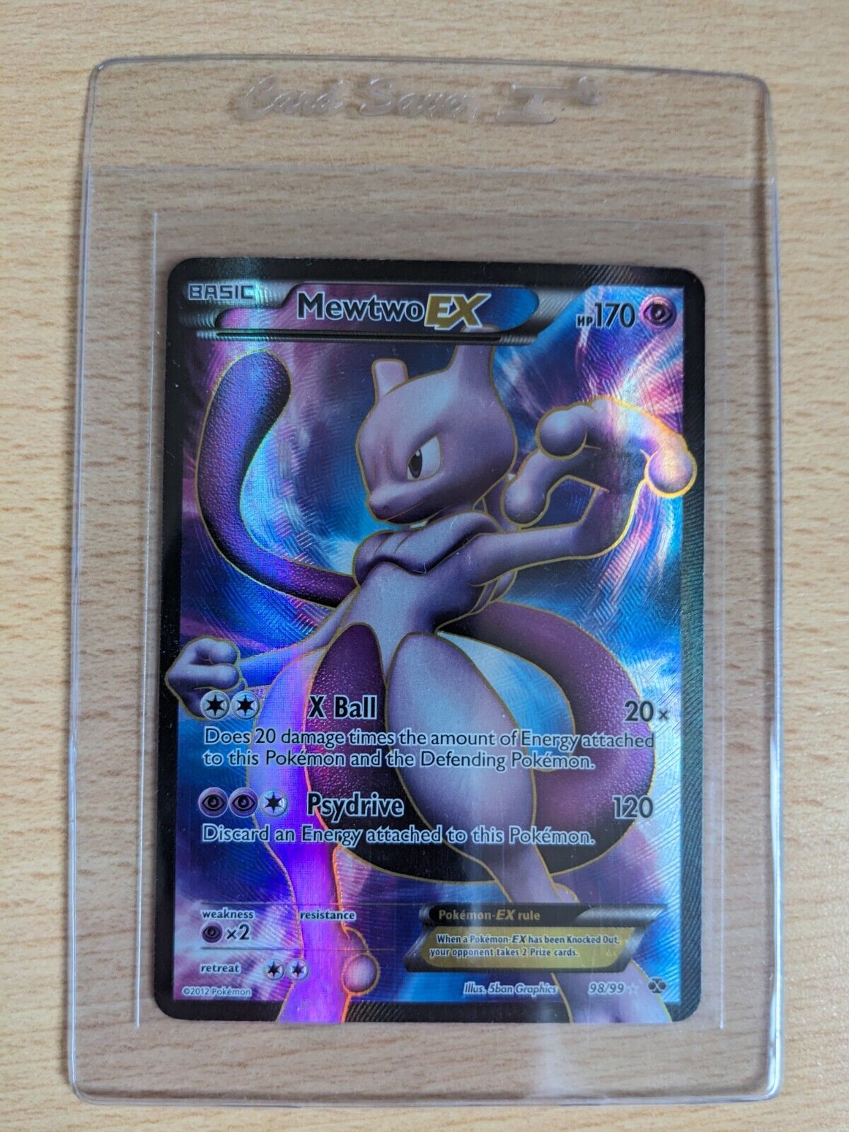 Mewtwo EX 98/99 Next Destinies Gold Foil FanArt Pokemon Card HP 170