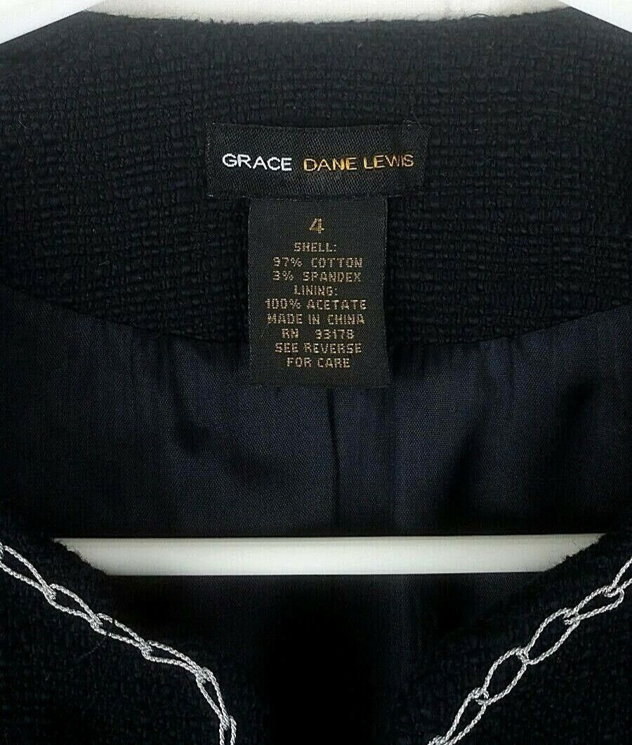 Grace Dane Lewis Tweed Blazer Jacket Size 4 Women… - image 2
