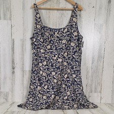 Old Navy Navy Cream Floral Sundress Fitted Bodice Smocked Back Size XXL NEW