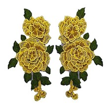 CENPEK 4 toppe in tessuto 3D con fiori colorati in pizzo da cucire p BDWW