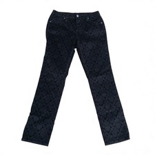 JAG JEANS Mid Rise Straight Leg Pants Women's 10 Black Paisley Print