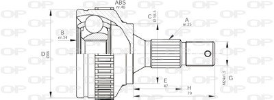 CVJ5593.10 OPEN PARTS Gelenksatz, Antriebswelle für CITROËN,PEUGEOT