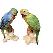 Vtg Porcelain Chelsea House Port Royal Italy Parrot Pair 